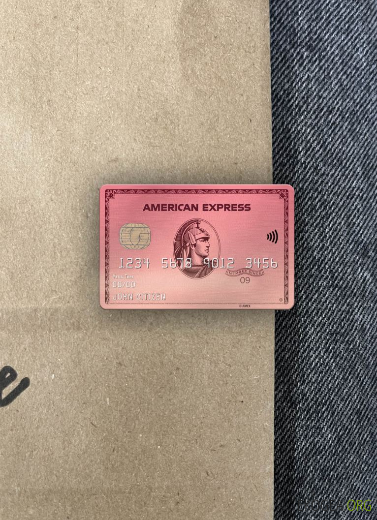 USA Capital One Bank AMEX carte en or rose photolook recto